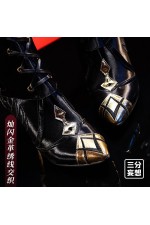 1/3 Delusion Genshin Impact Fatui Harbinger The Knave Arlecchino High Heels Black Cosplay Shoes